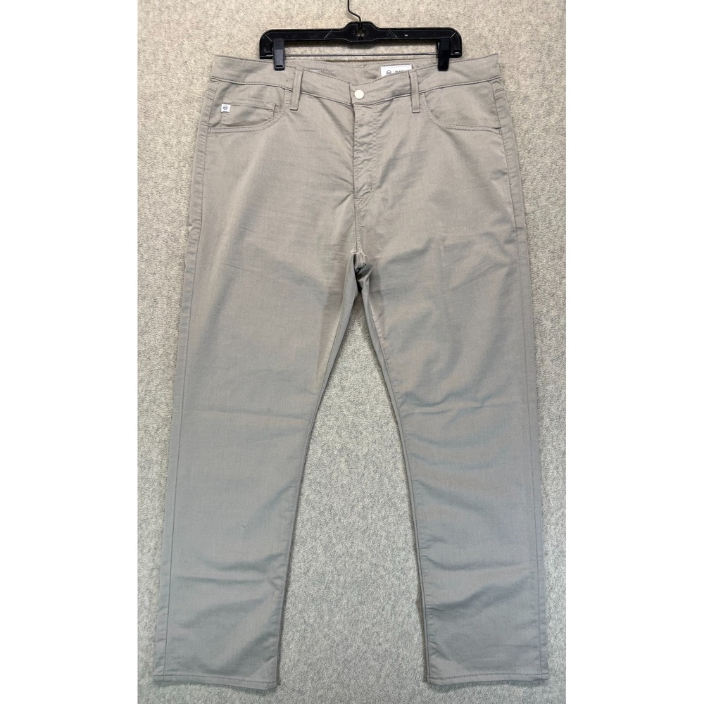 AG Adriano Goldschmied Mens Straight‎ Pants Jeans Beige Everett Slim Fit 38x32